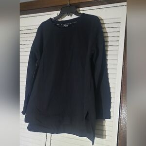 Zelos Womens Black Split Side Sweatshirt 1X